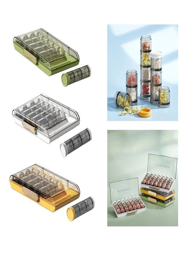 HOMENITY هومينيتي® - علبة صغيرة متعددة الأغراض مع فواصل قابلة للتعديل، لتنظيم المجوهرات أو كعلبة حبوب، سهلة الحمل ومتعددة الاستخدامات، منظم حبوب أسبوعي، علبة حبوب، (الحجم: 12.4 × 3.65 × 24 سم) - Image 2